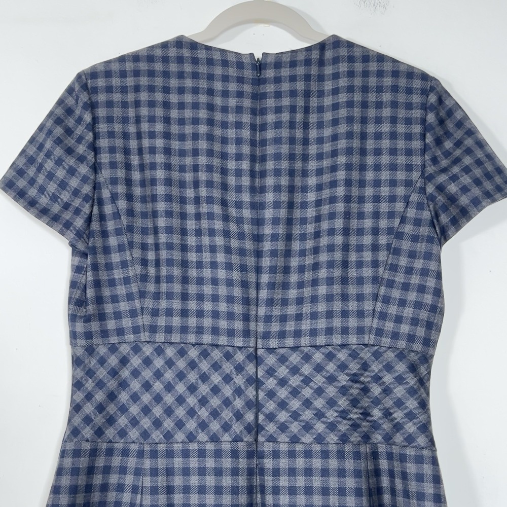 Brooks Brothers Red Fleece Sheath Dress Womens Sz 10 Blue Gingham Short Sleeve - Picture 4 of 14